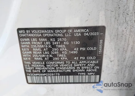 2023 Volkswagen Id.4 Pro from USA, damaged, VIN 1V2CMPE89PC029173